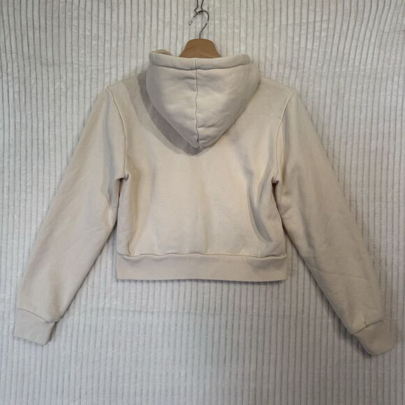 John Galt Taupe Crystal Cropped Zip Up Hoodie One Size Fits Most NWT - Picture 3 of 8